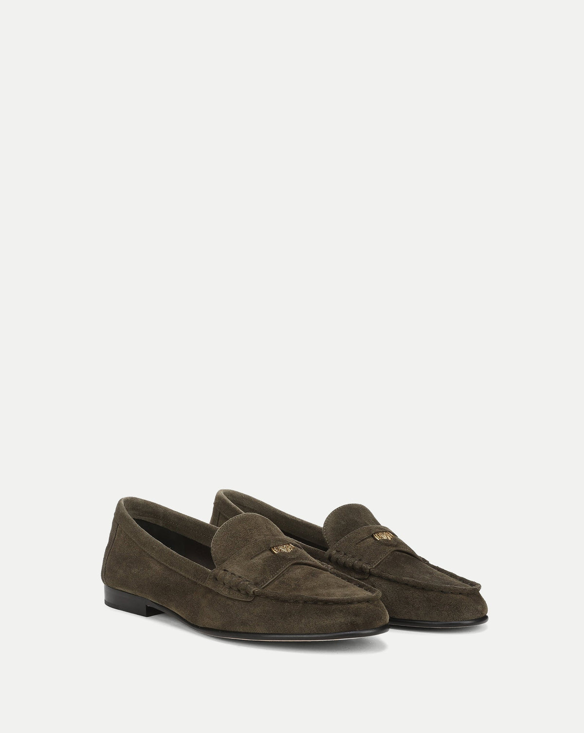 Veronica Beard | Penny Suede Loafer in Dark Green Cypress