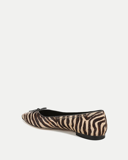 Veronica Beard | Cailey Calf Hair Flat in Zebra Ziger