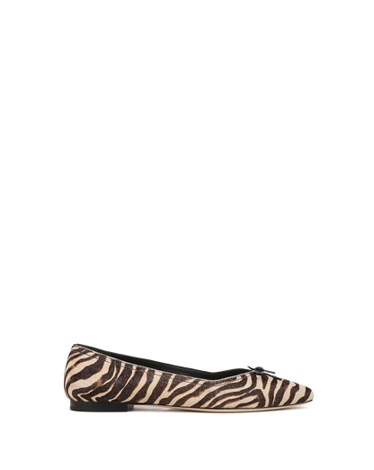 Veronica Beard | Cailey Calf Hair Flat in Zebra Ziger