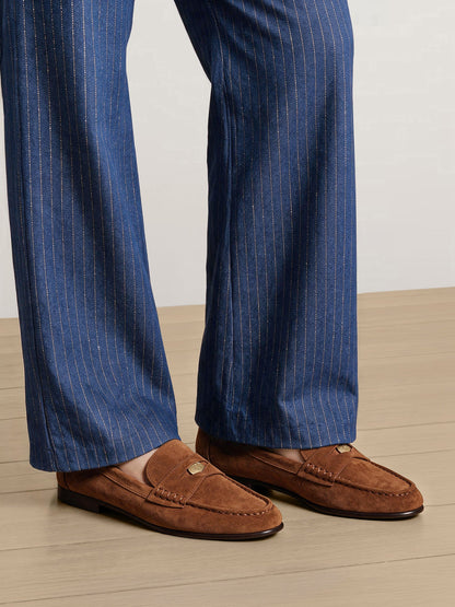 Veronica Beard | Penny Suede Loafer in Brown Tobacco