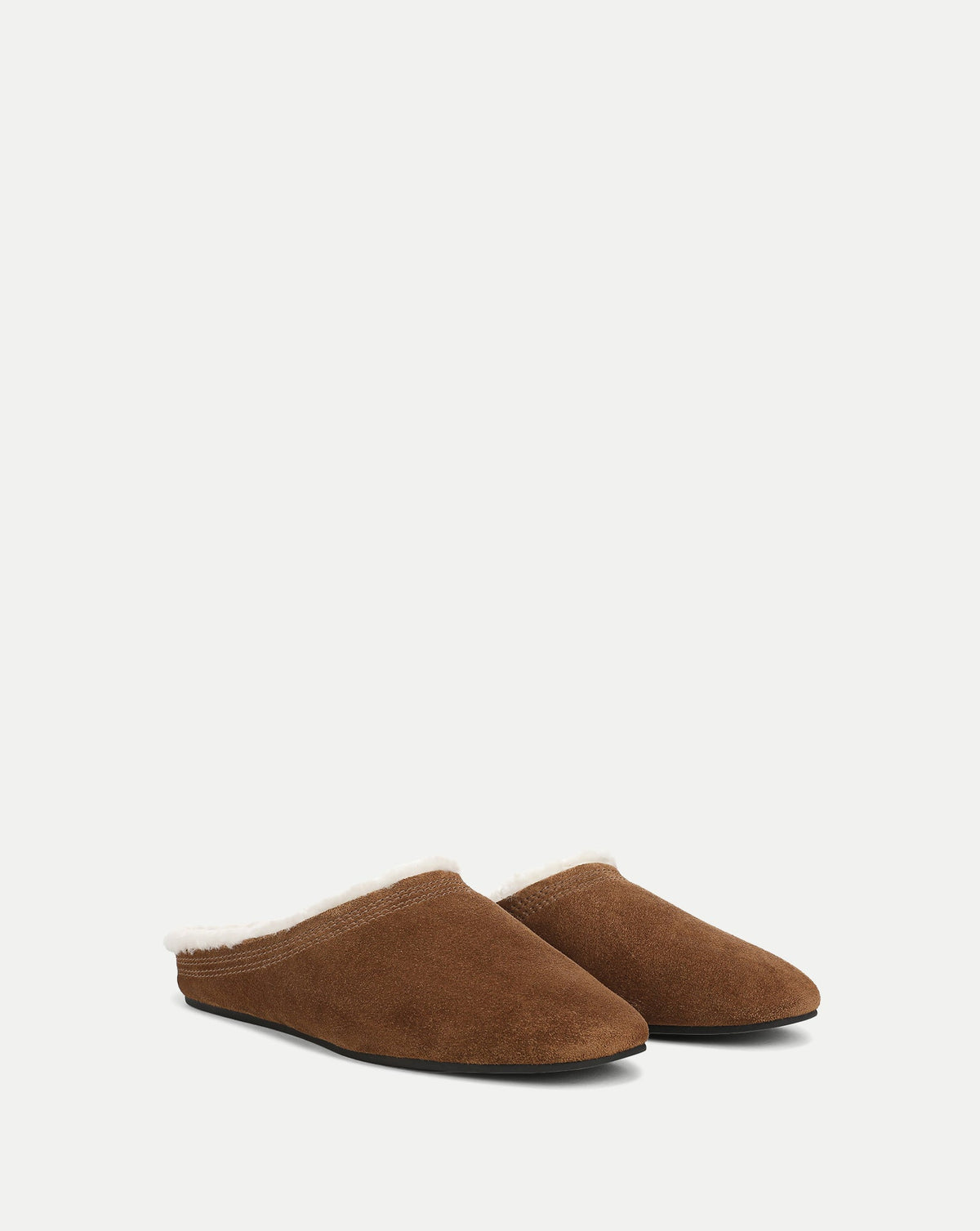 Veronica Beard | Narcisa Shearling Mule in Tan Suede Chestnut Chestnut