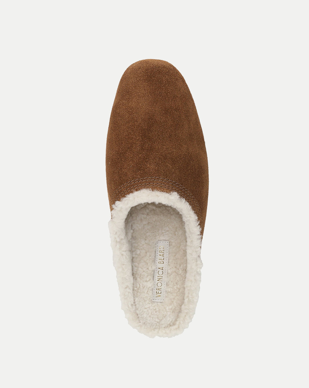 Veronica Beard | Narcisa Shearling Mule in Tan Suede Chestnut Chestnut