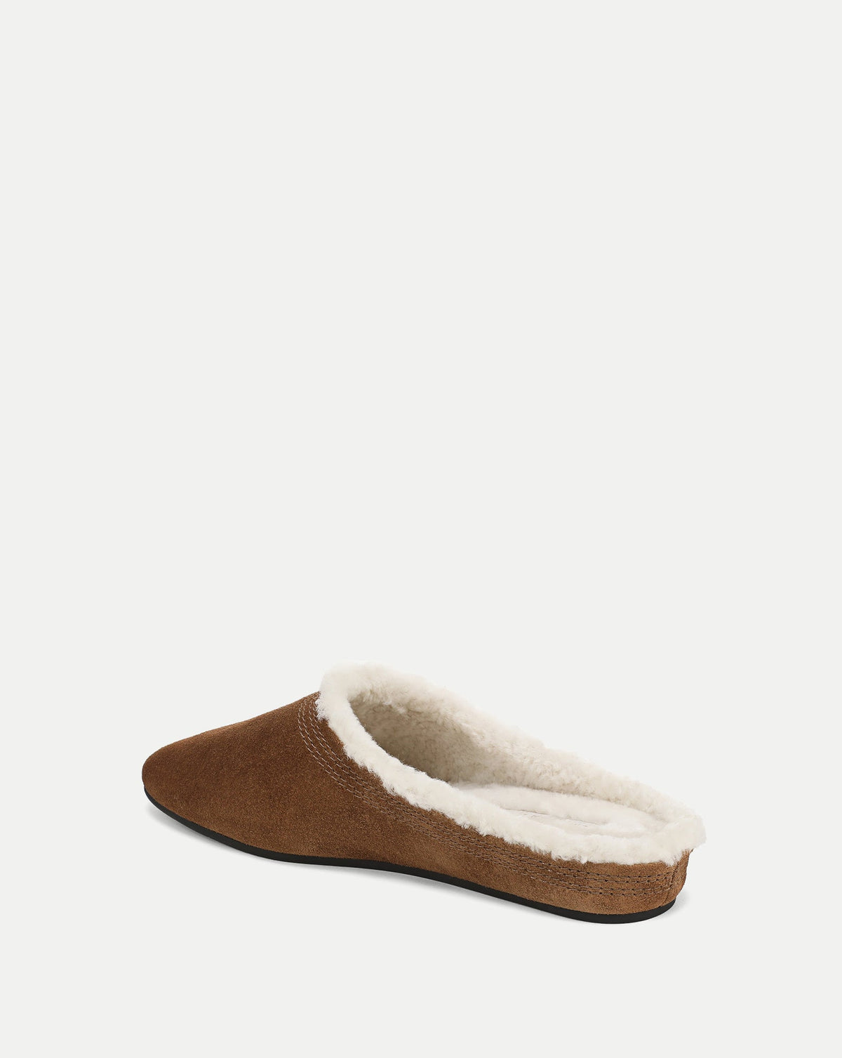 Veronica Beard | Narcisa Shearling Mule in Tan Suede Chestnut Chestnut