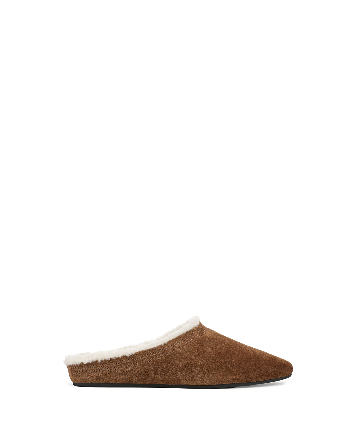 Veronica Beard | Narcisa Shearling Mule in Tan Suede Chestnut Chestnut