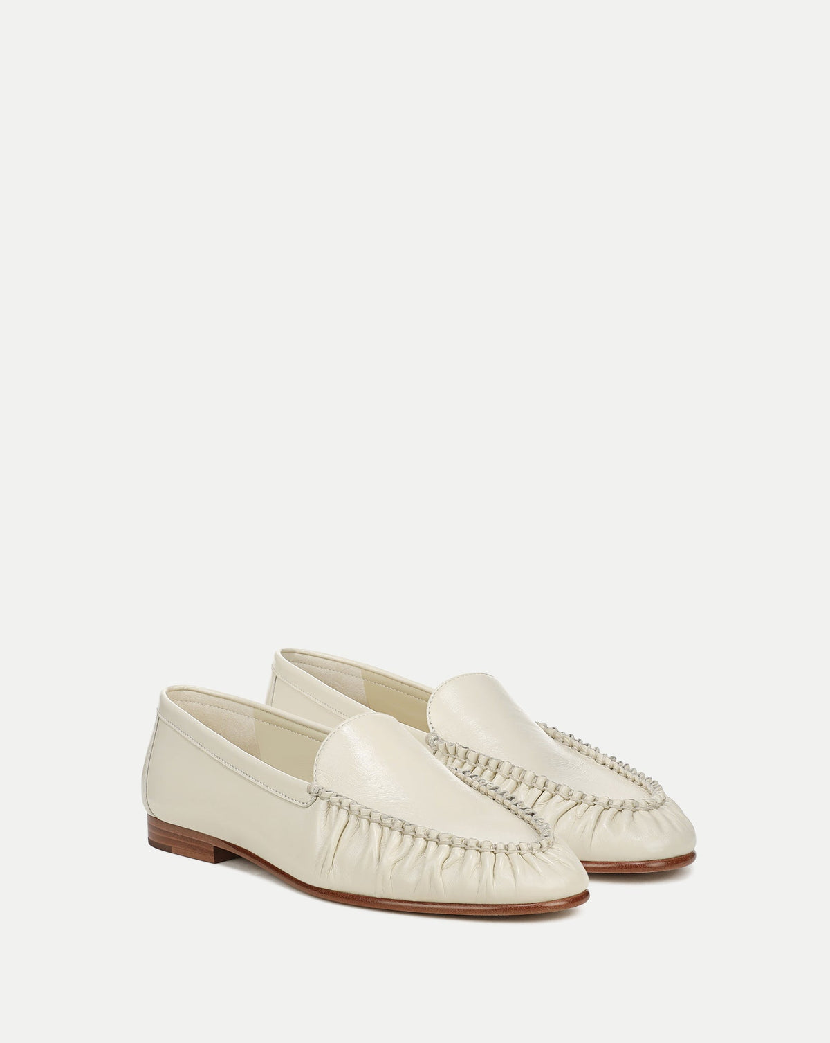 Veronica Beard | Prilla Leather Loafer in Limestone Ivory Limestone Ivory