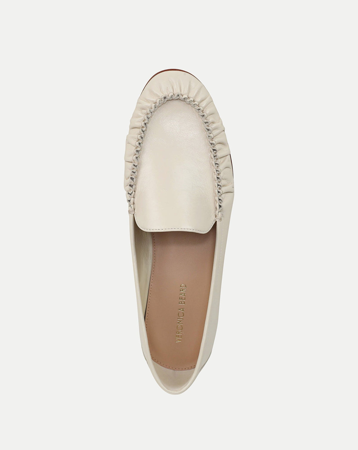 Veronica Beard | Prilla Leather Loafer in Limestone Ivory Limestone Ivory