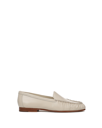Veronica Beard | Prilla Leather Loafer in Limestone Ivory Limestone Ivory
