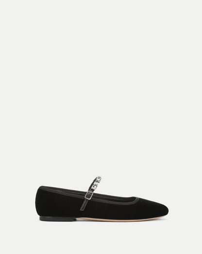 Veronica Beard | Ellie Embellished Flat in Black Black