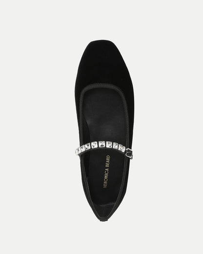 Veronica Beard | Ellie Embellished Flat in Black Black