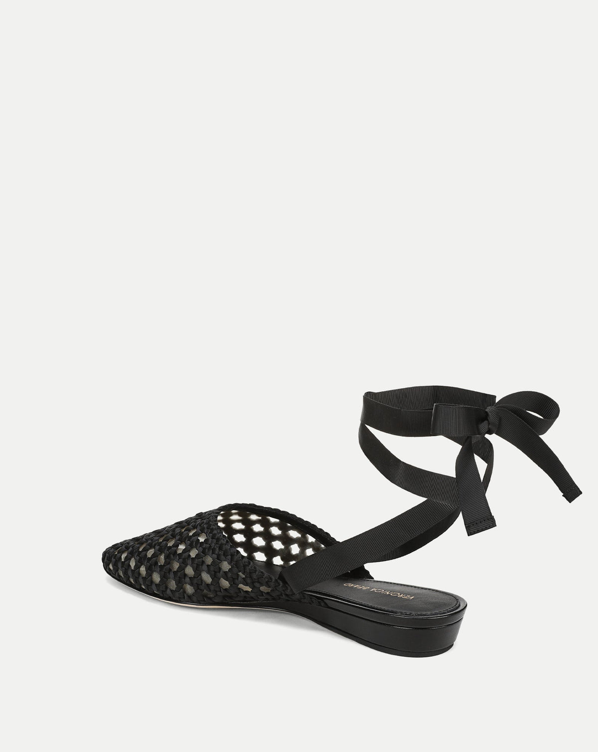 Veronica Beard | Malia Woven Satin Mule in Black Black