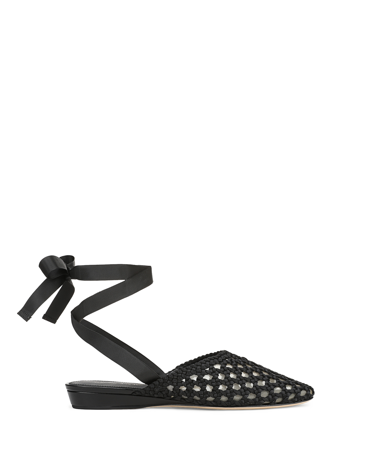 Veronica Beard | Malia Woven Satin Mule in Black Black