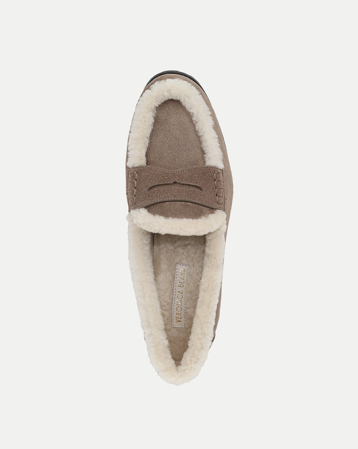 Veronica Beard | Penny Shearling Loafer in Bark Bark