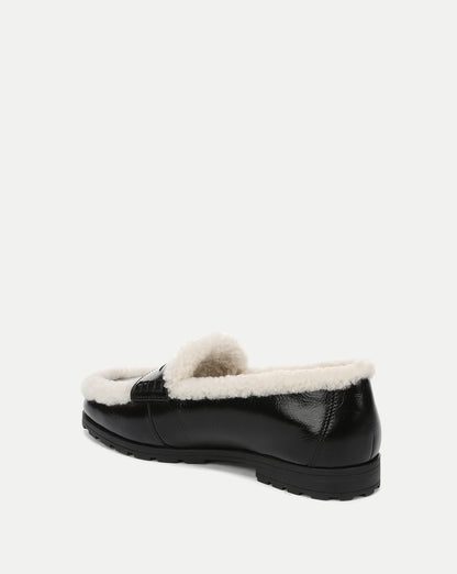 Veronica Beard | Penny Shearling Loafer in Black Black