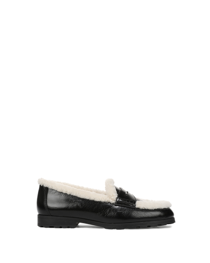 Veronica Beard | Penny Shearling Loafer in Black Black
