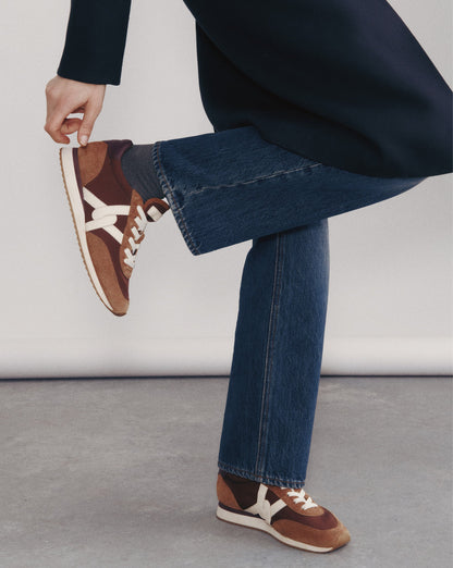 Veronica Beard | Penrose Sneaker in Chocolate/Hazelwood/Raisin Brown & White Chocolate/Hazelwood/Raisin