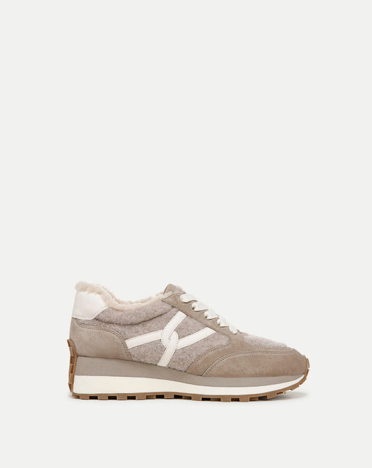 Veronica Beard | Valentina Shearling Sneaker in Cobblestone Cobblestone