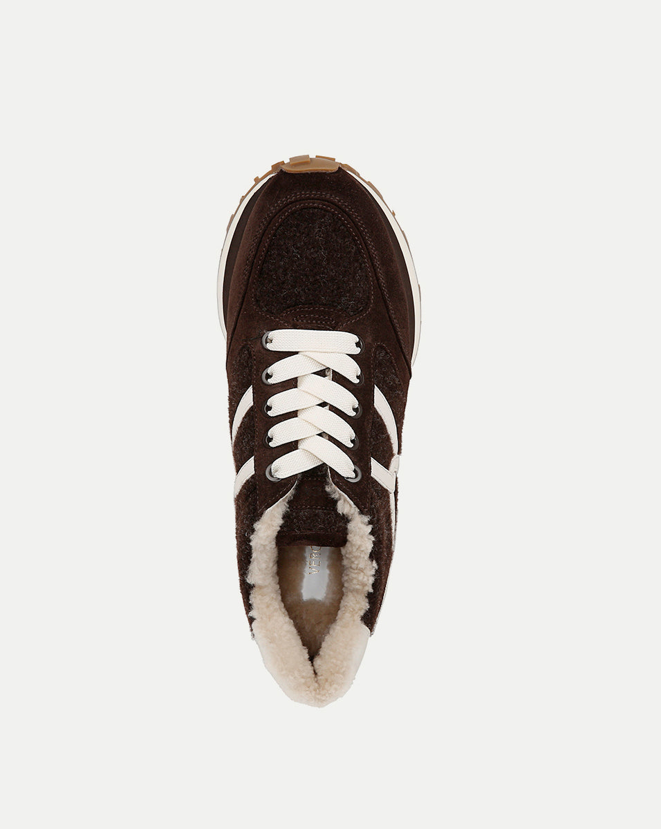 Veronica Beard | Valentina Shearling Sneaker in Espresso Espresso