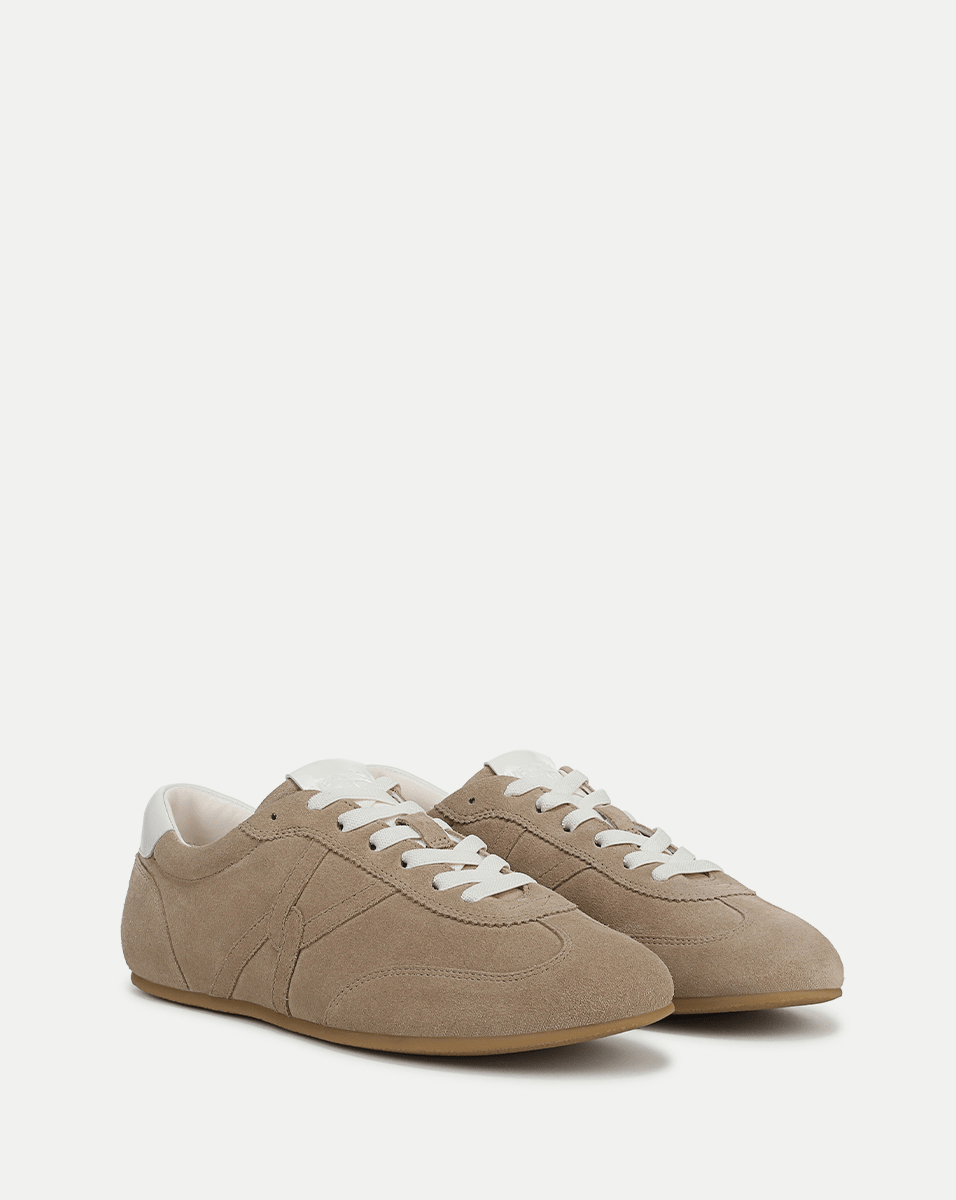 Veronica Beard | Riviera Suede Sneaker in Sand/Lily Sand/Lily