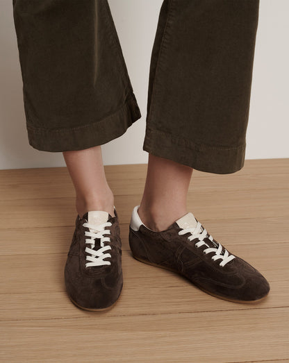 Veronica Beard | Riviera Suede Sneaker in Espresso Espresso