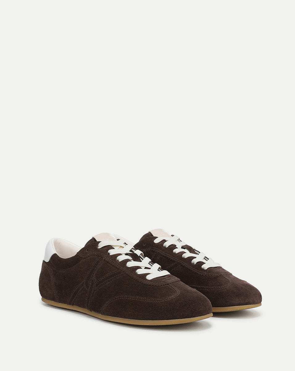 Veronica Beard | Riviera Suede Sneaker in Espresso Espresso