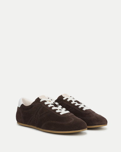 Veronica Beard | Riviera Suede Sneaker in Espresso Espresso