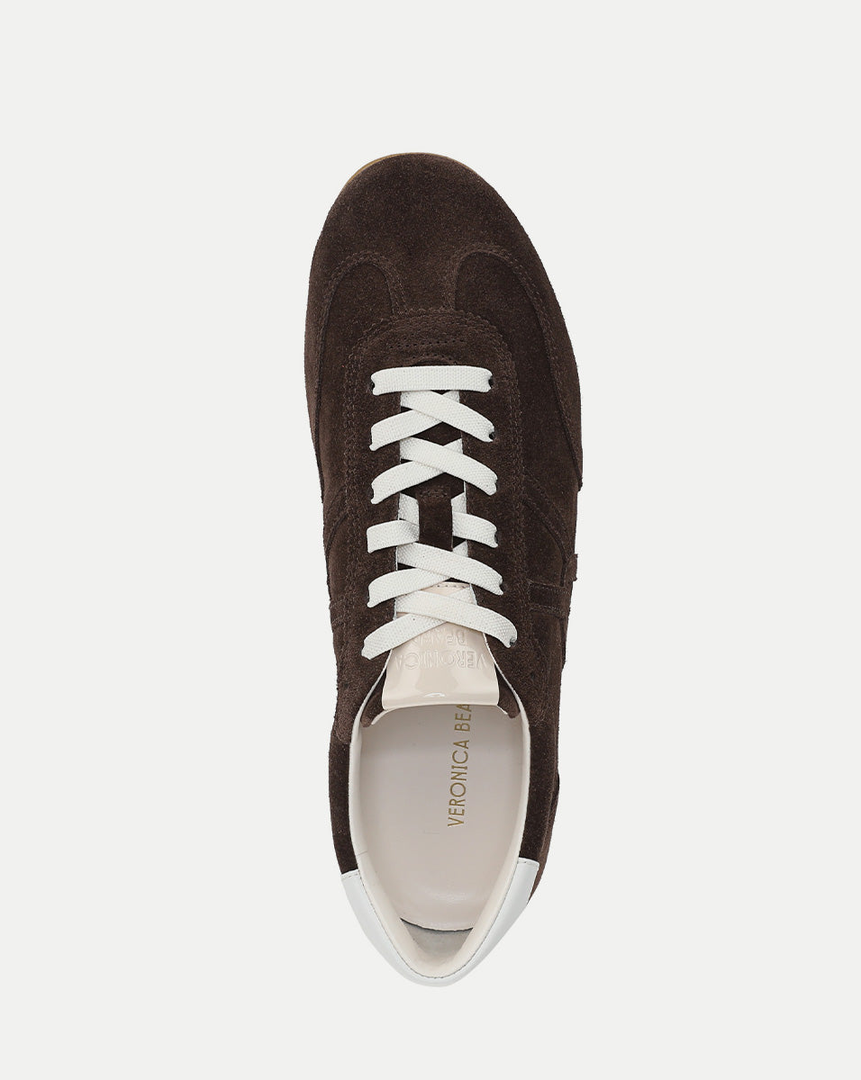 Veronica Beard | Riviera Suede Sneaker in Espresso Espresso