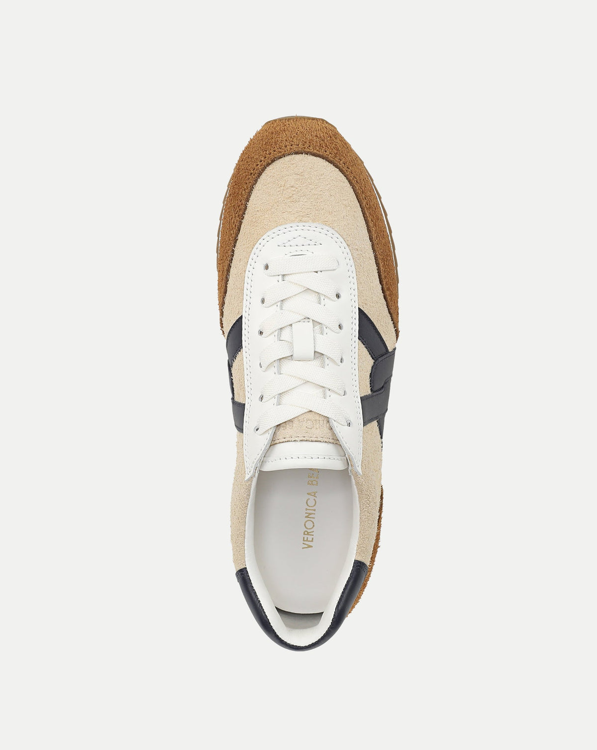 Veronica Beard | Penrose Sneaker in Beige & Tan Sand/Hazelnut/Navy