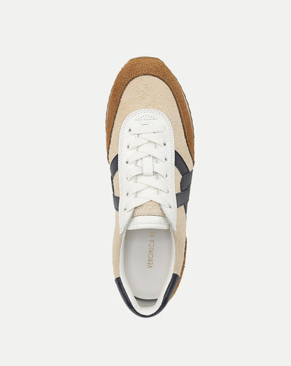 Veronica Beard | Penrose Sneaker in Beige & Tan Sand/Hazelnut/Navy
