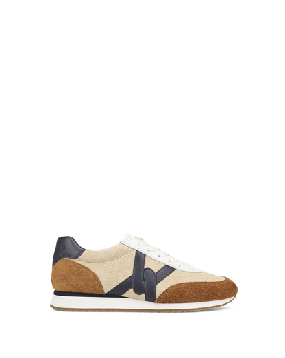 Veronica Beard | Penrose Sneaker in Beige & Tan Sand/Hazelnut/Navy