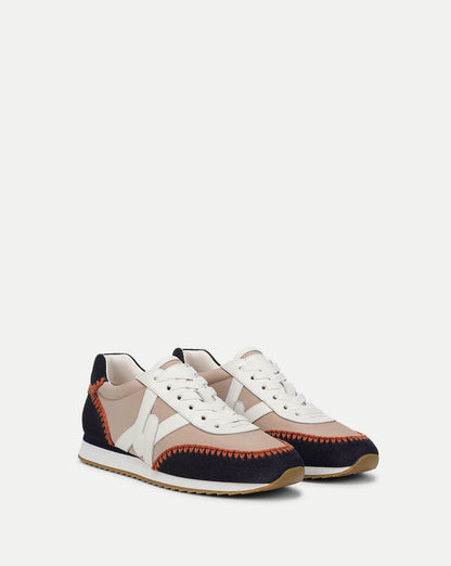 Veronica Beard | Penrose Whipstitch Sneaker in Sand/Navy Sand/Navy
