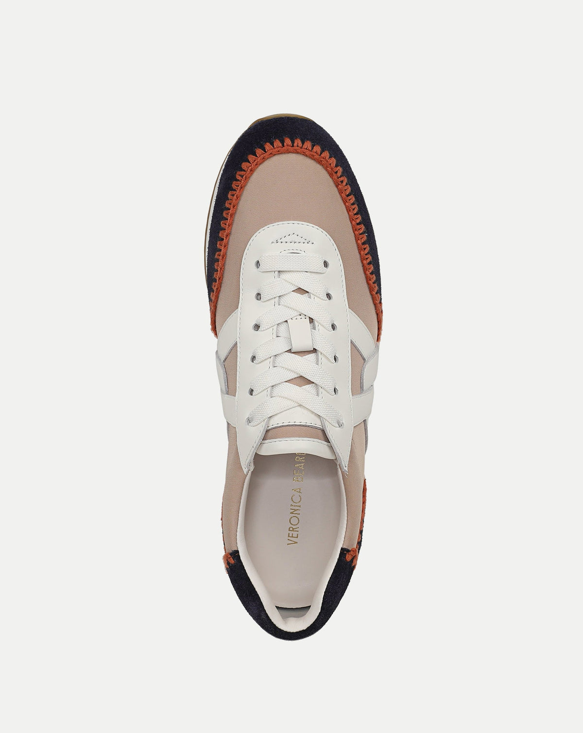 Veronica Beard | Penrose Whipstitch Sneaker in Sand/Navy Sand/Navy