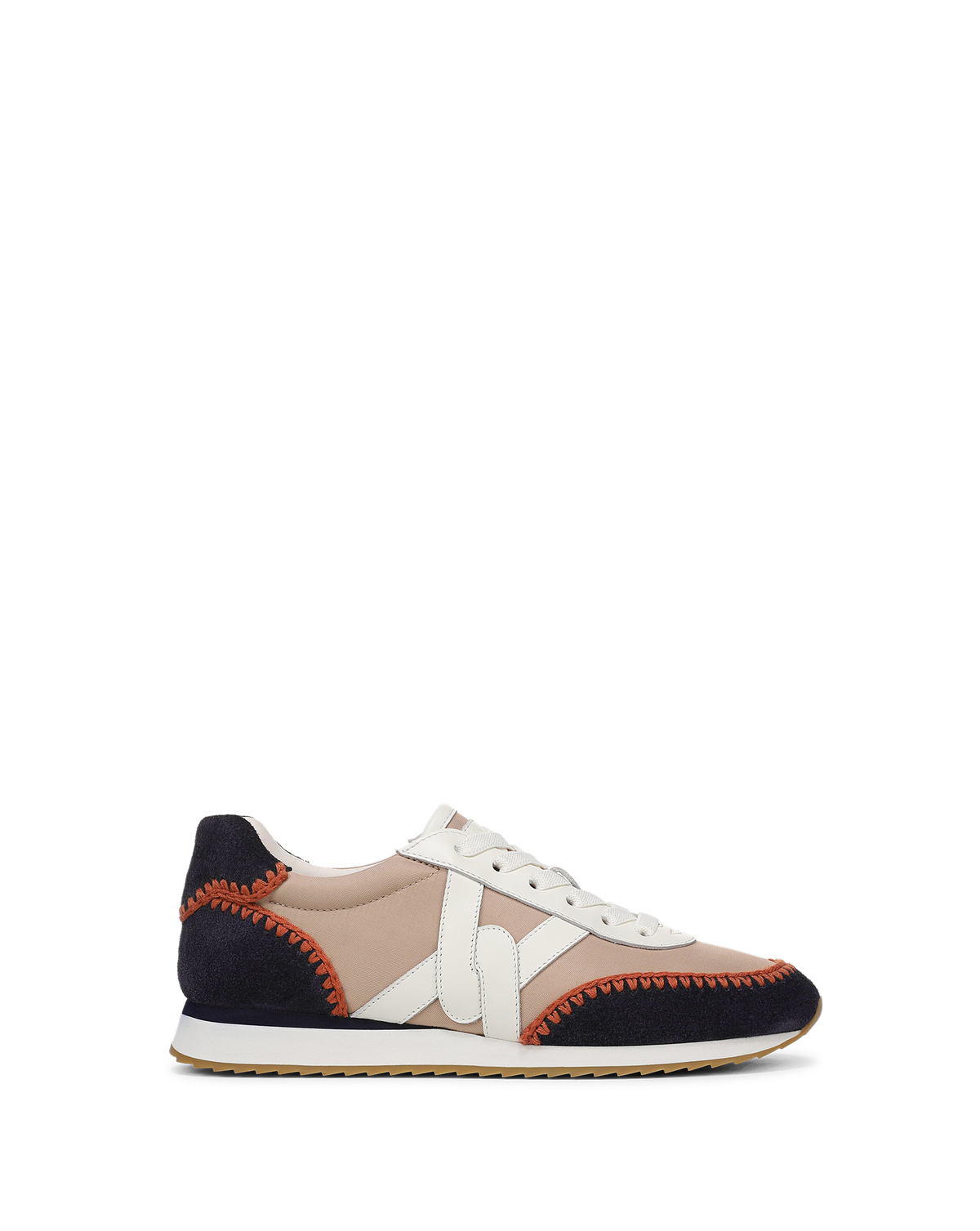 Veronica Beard | Penrose Whipstitch Sneaker in Sand/Navy Sand/Navy