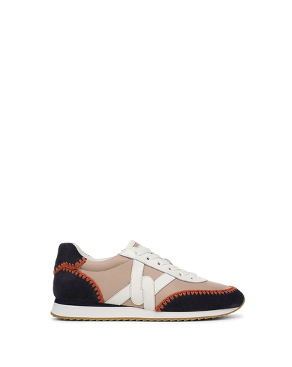 Veronica Beard | Penrose Whipstitch Sneaker in Sand/Navy Sand/Navy