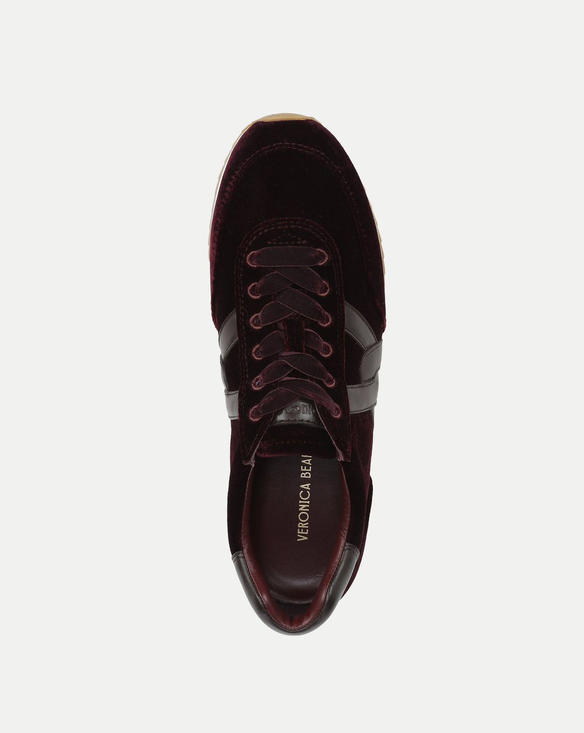 Veronica Beard | Penrose Velvet Sneaker in Burgundy & Brown Burgundy/Espresso