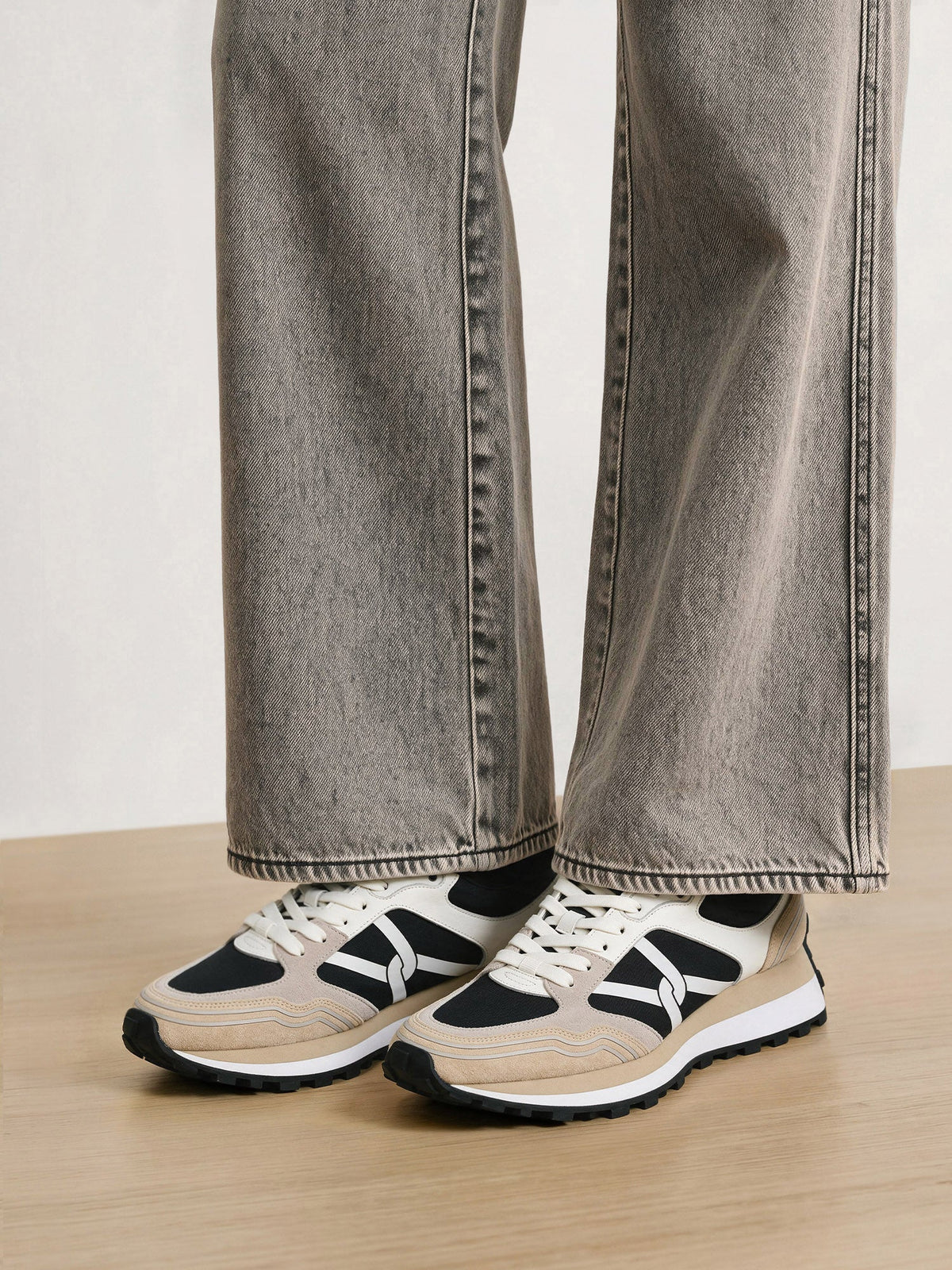 Veronica Beard | Valentina Sport Sneaker in Sand/Black Sand/Black