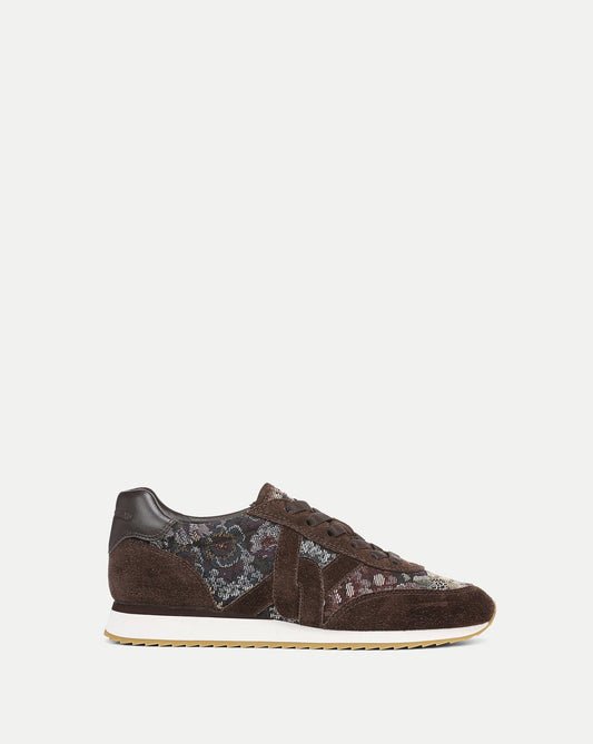 Veronica Beard | Penrose Brocade Sneaker in Dark Brown Espresso Multi