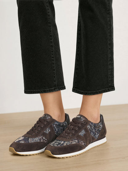 Veronica Beard | Penrose Brocade Sneaker in Dark Brown Espresso Multi