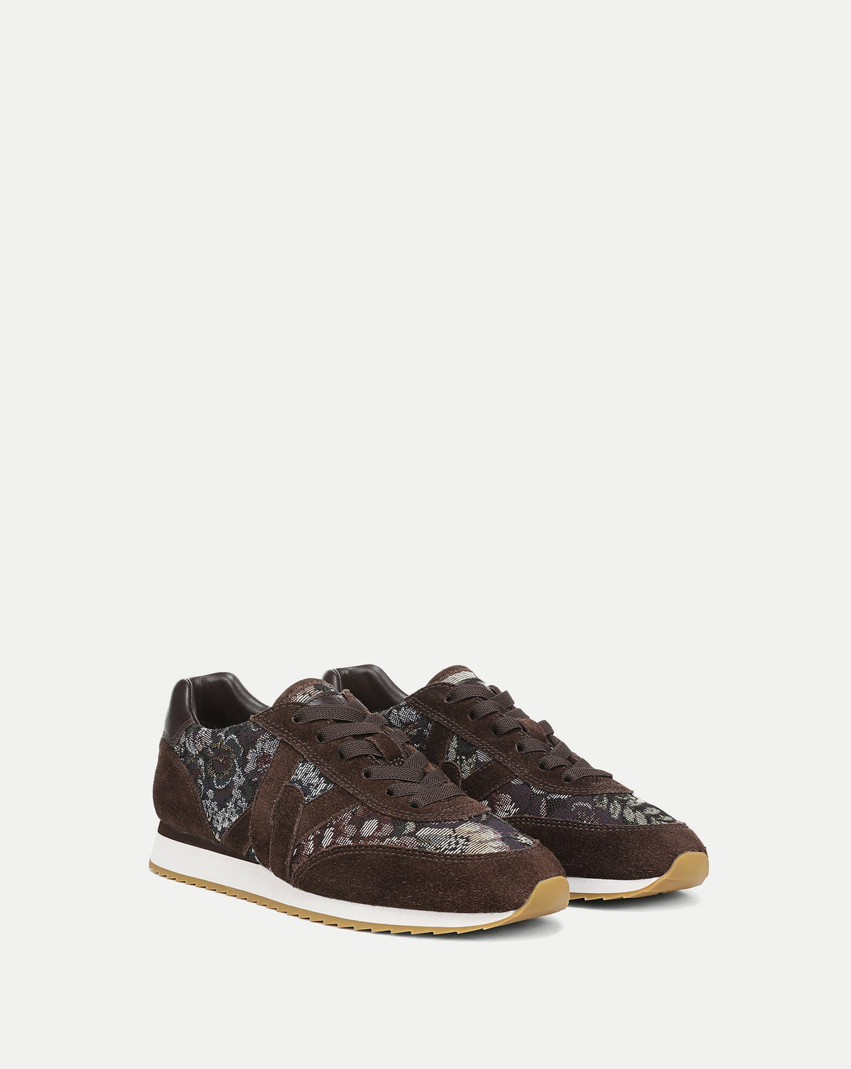 Veronica Beard | Penrose Brocade Sneaker in Dark Brown Espresso Multi