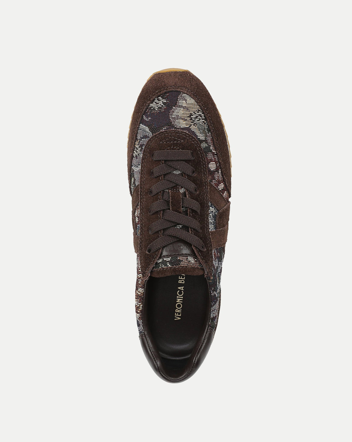 Veronica Beard | Penrose Brocade Sneaker in Dark Brown Espresso Multi