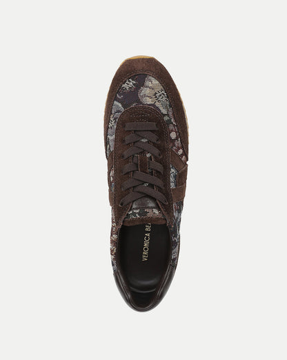 Veronica Beard | Penrose Brocade Sneaker in Dark Brown Espresso Multi