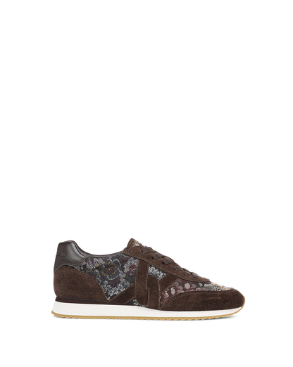 Veronica Beard | Penrose Brocade Sneaker in Dark Brown Espresso Multi
