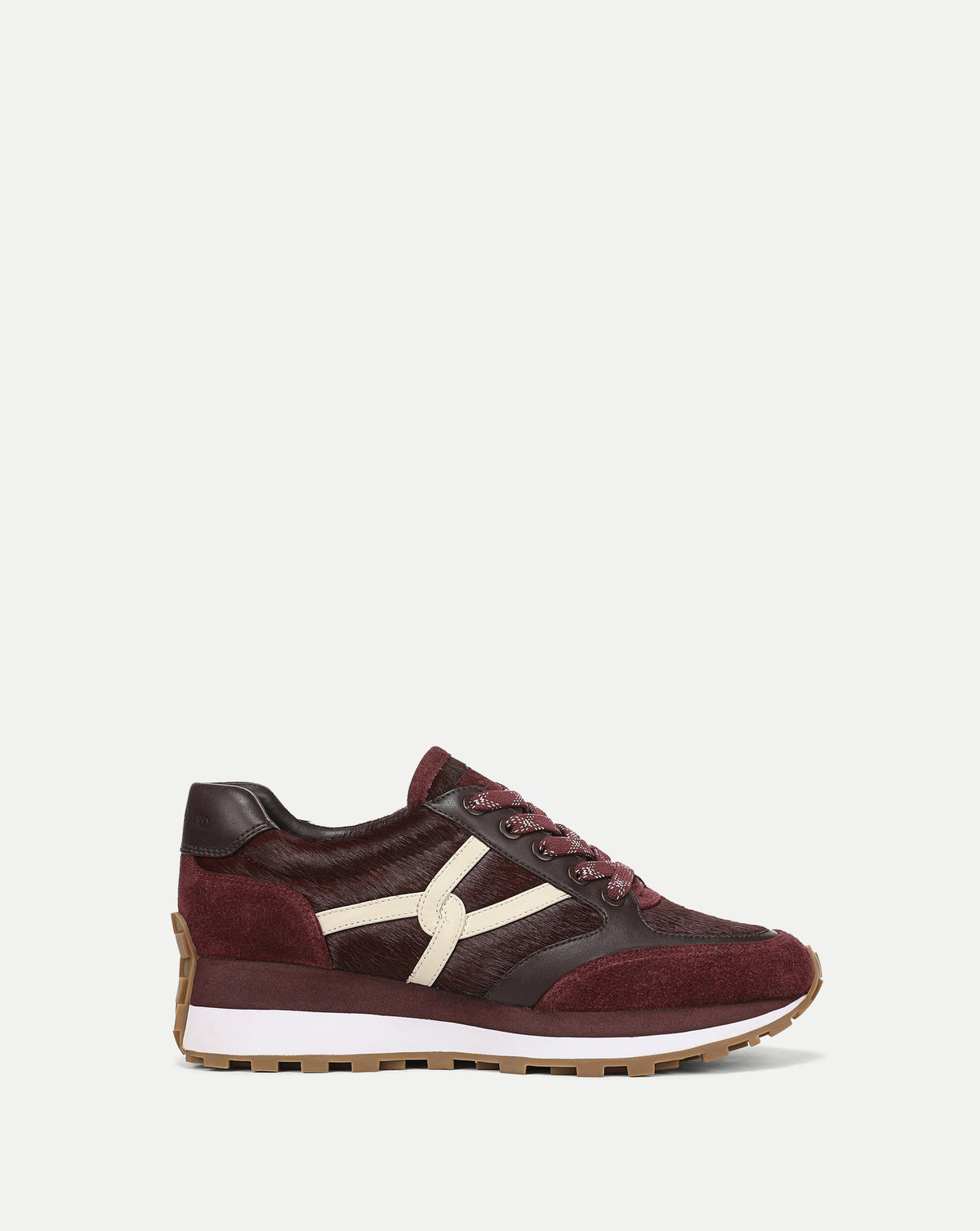Veronica Beard | Valentina Calf-Hair Sneaker in Burgundy Burgundy