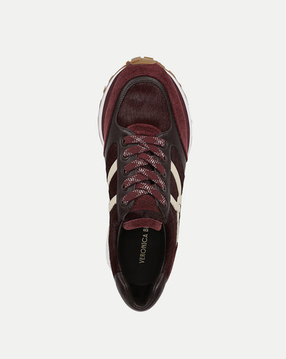 Veronica Beard | Valentina Calf-Hair Sneaker in Burgundy Burgundy