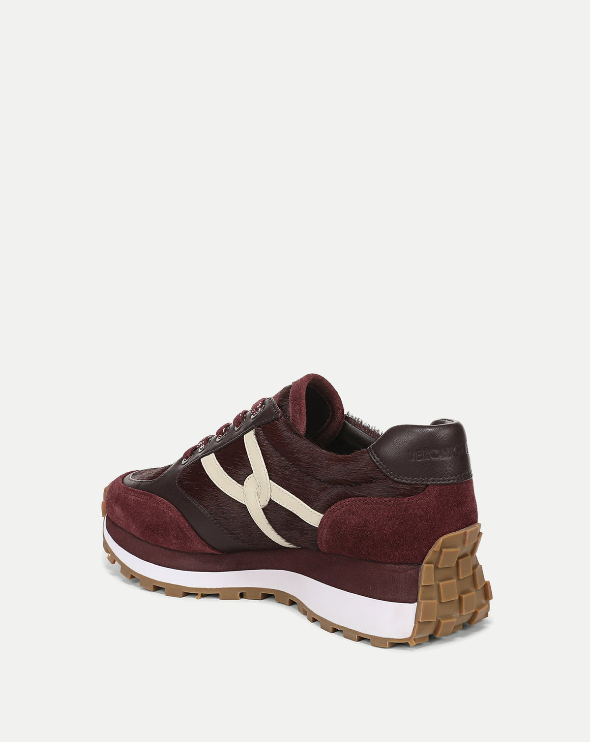 Veronica Beard | Valentina Calf-Hair Sneaker in Burgundy Burgundy
