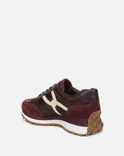 Veronica Beard | Valentina Calf-Hair Sneaker in Burgundy Burgundy