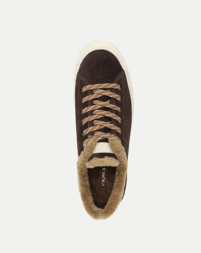 Veronica Beard | Truett Shearling Platform Sneaker in Espresso Espresso