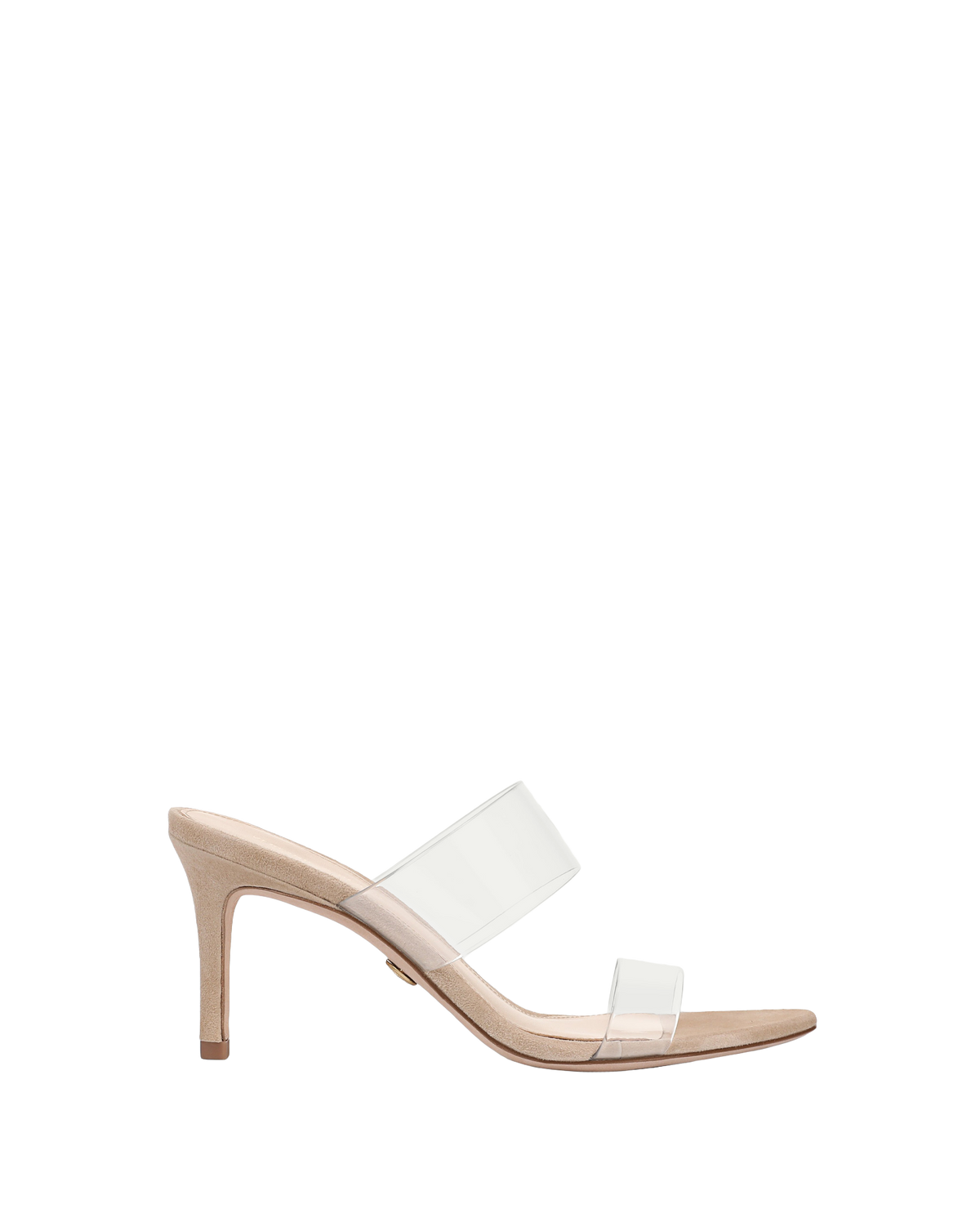 Veronica Beard | Asha Mid-Heel Sandal in Sand/Clear Sand/Clear