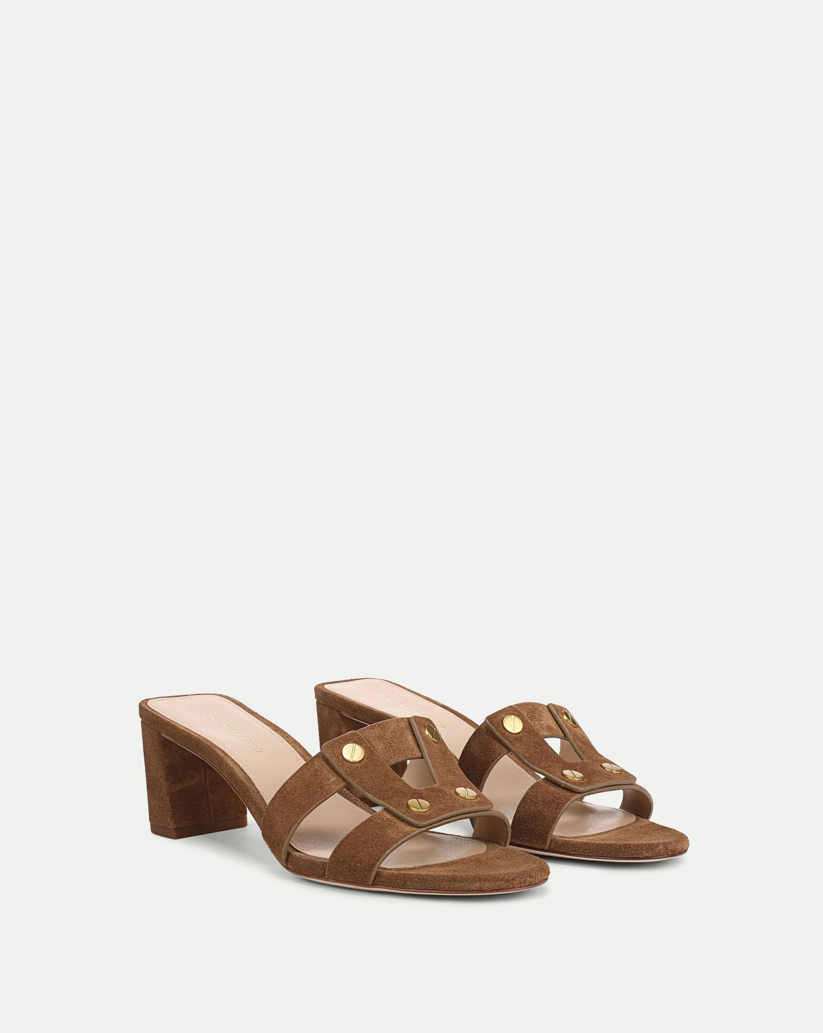 Veronica Beard | Via Suede Heeled Sandal in Brown Chestnut Chestnut