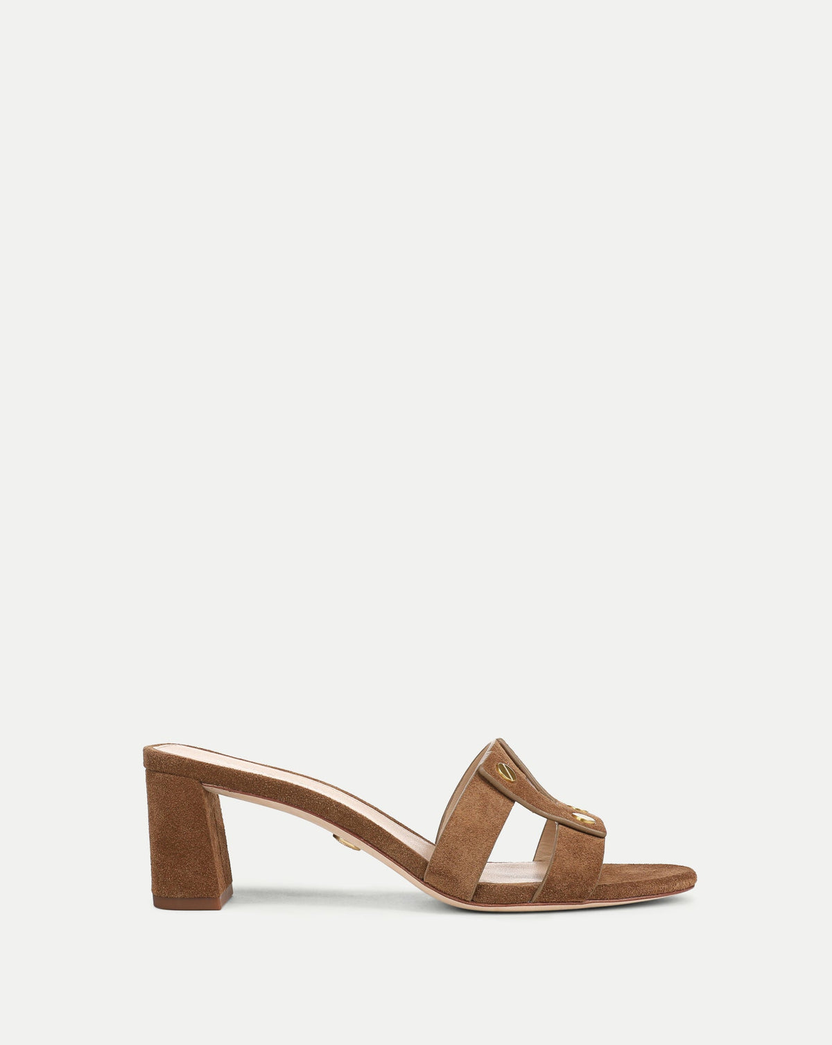 Veronica Beard | Via Suede Heeled Sandal in Brown Chestnut Chestnut
