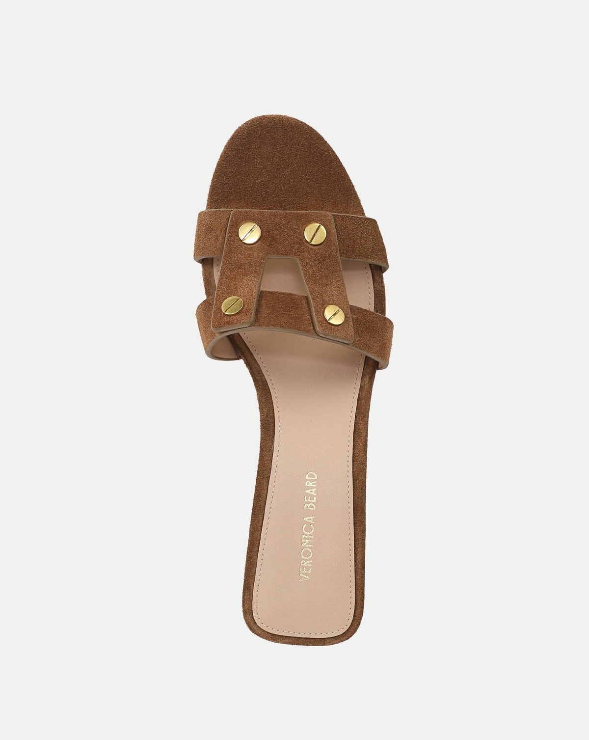 Veronica Beard | Via Suede Heeled Sandal in Brown Chestnut Chestnut